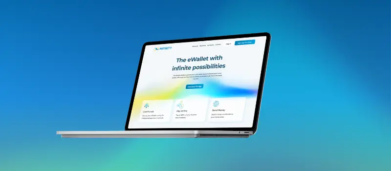 MiFinity website on laptop