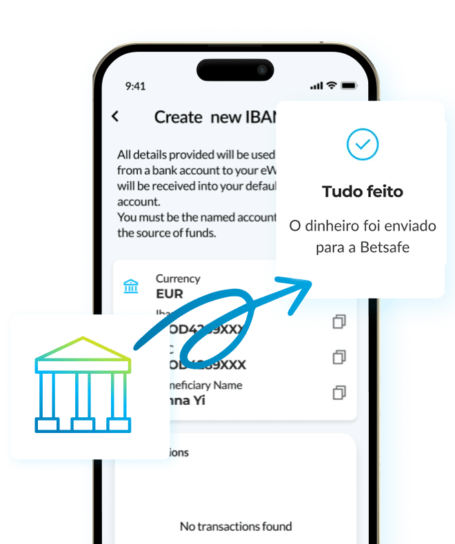Iban bank transfer ewallet mobile screen